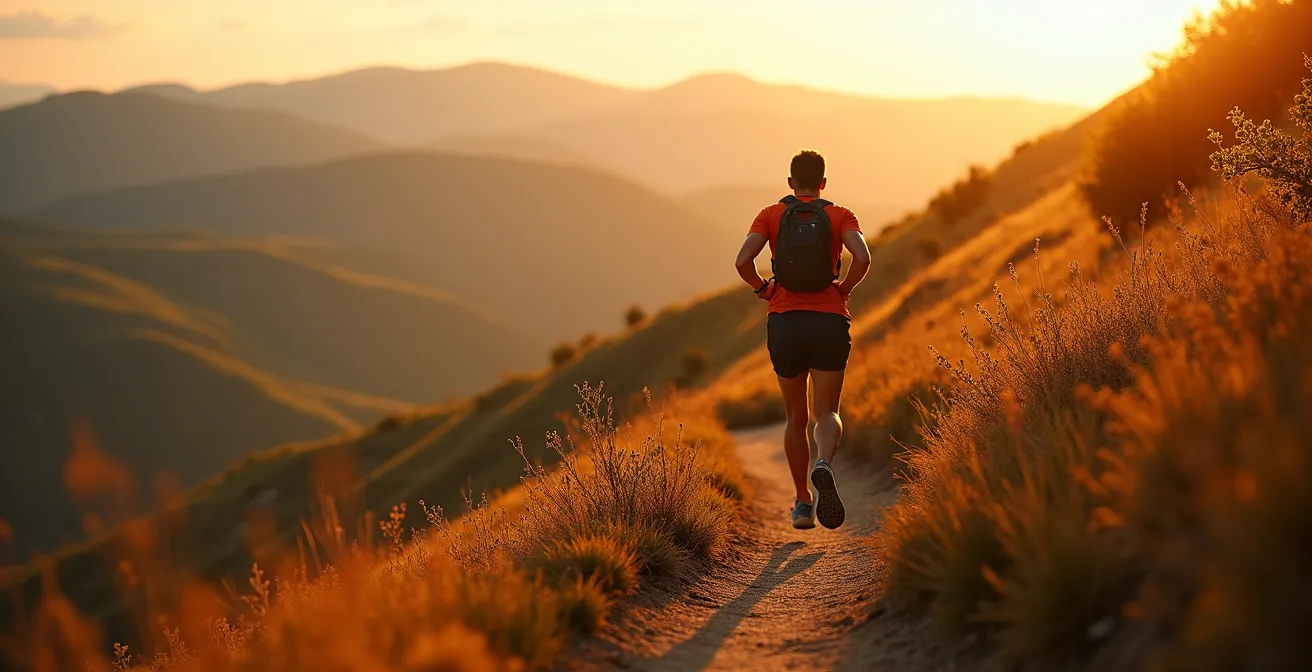 Runner in ambiente collinare autunnale con vista panoramica