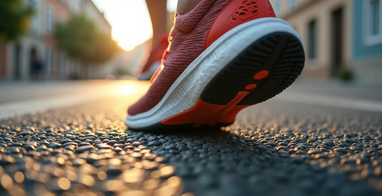 Sequenza tecnica dell'appoggio di mesopiede nella corsa su asfalto